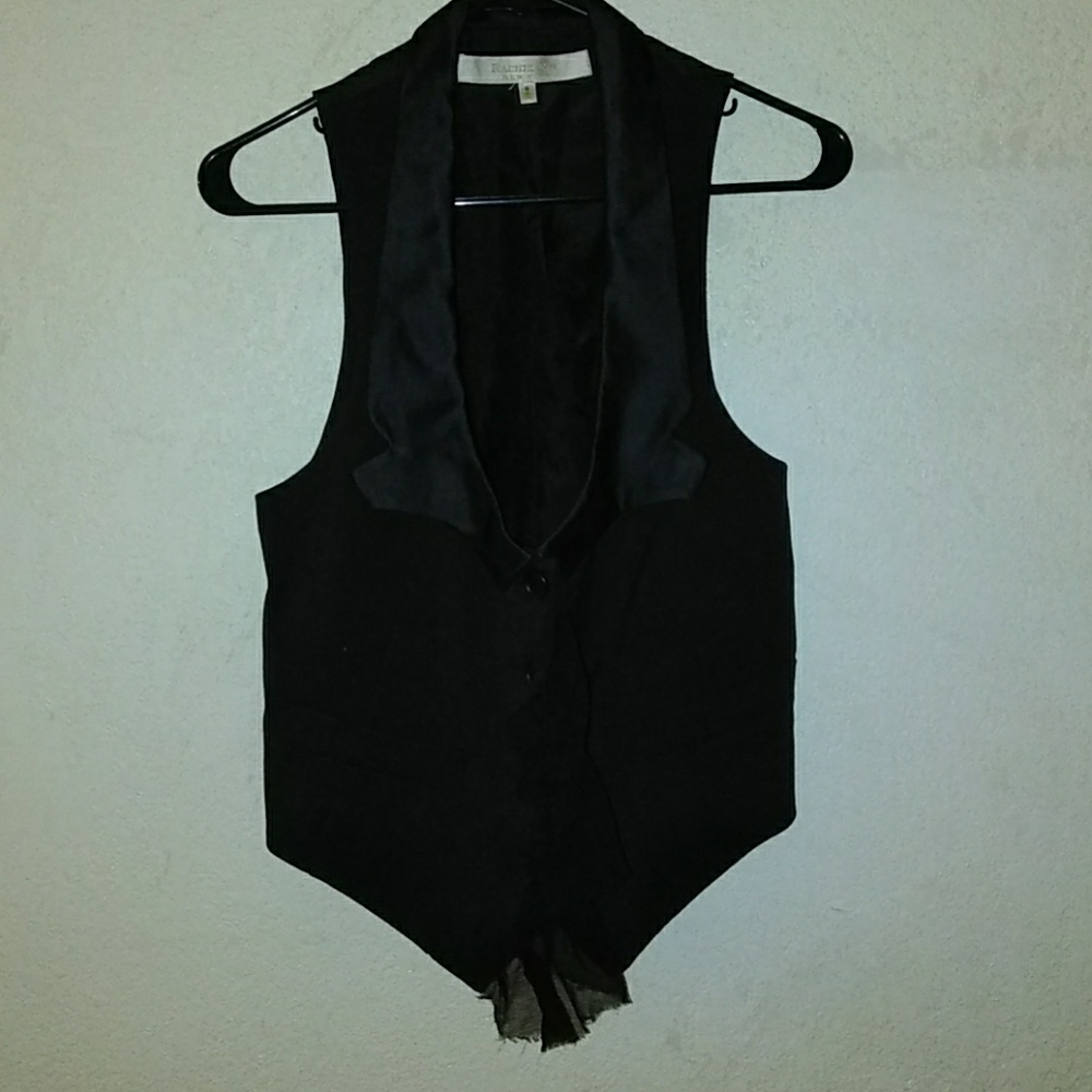 Beautiful Rachel Roy Tuxedo Vest w/ Chiffon Ruffle